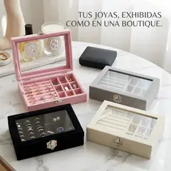 GENERICO - JOYERO ORGANIZADOR VELVET GLASS LA VITRINA DE LUJO PARA TUS TESOROS