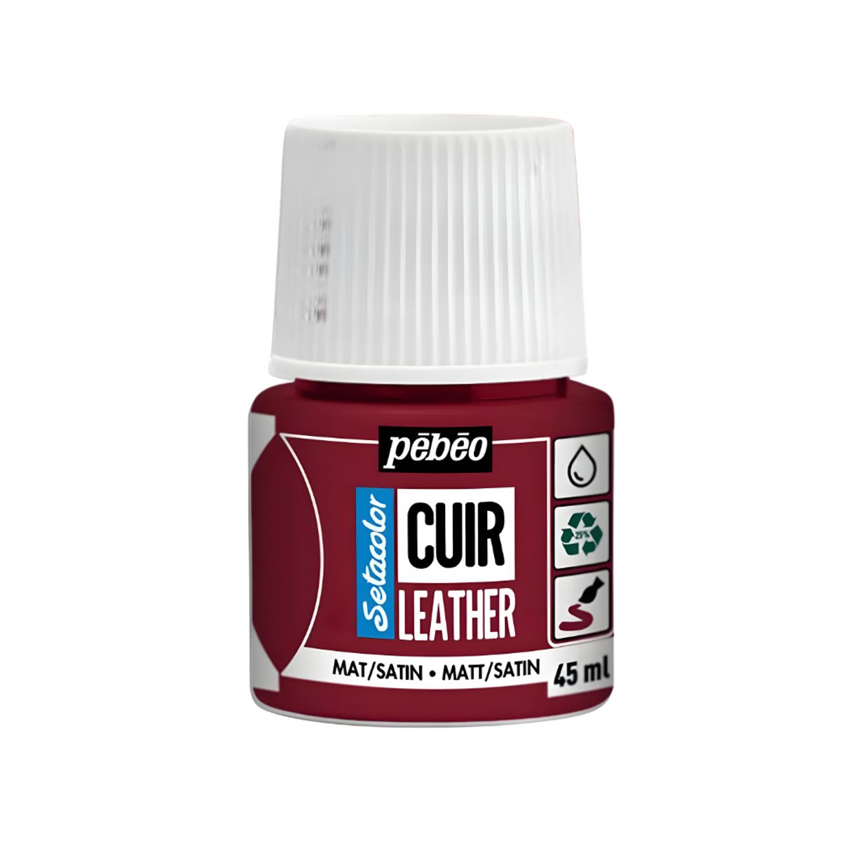 PEBEO - Pintura Para Cuero Frasco 45 Ml Setacolor Cuir Pebeo Color 06 - Rojo Oscuro