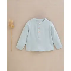 DADATI - Conjunto bebé niño de camisa azul cielo y short blanco