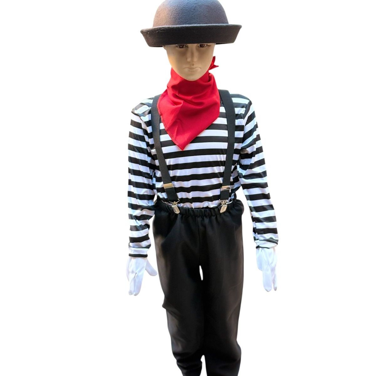 GENERICO - DISFRAZ DE MIMO PARA NIÑOS TALLA 4 A LA 16