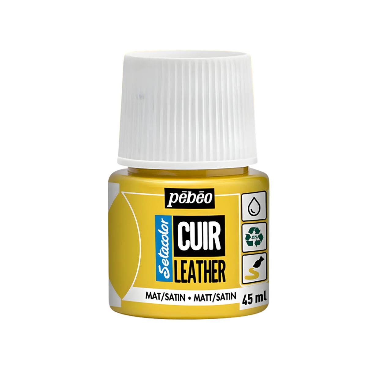PEBEO - Pintura Para Cuero Frasco 45 Ml Setacolor Cuir Pebeo Color 02 - Amarillo Vivo