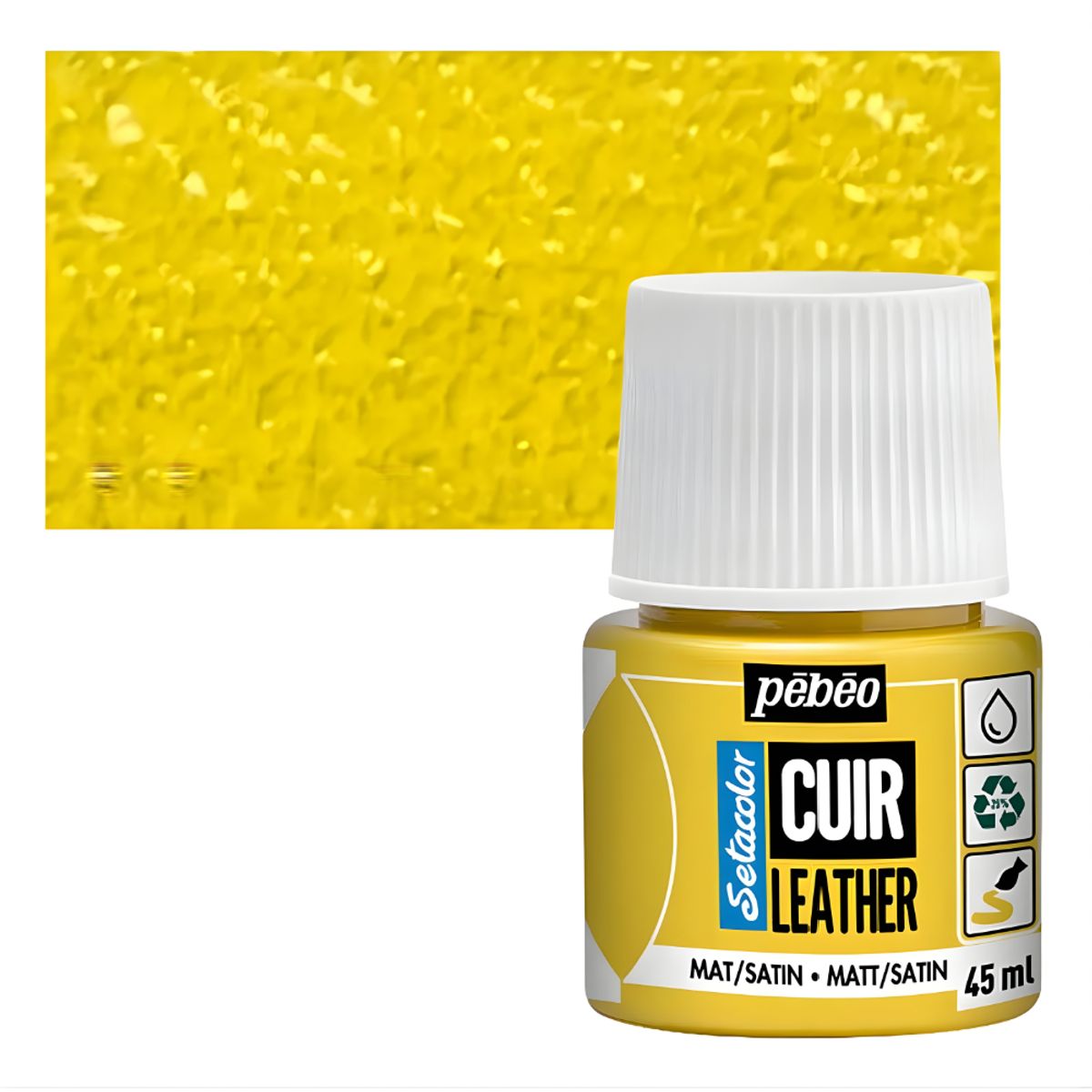 PEBEO - Pintura Para Cuero Frasco 45 Ml Setacolor Cuir Pebeo Color 02 - Amarillo Vivo