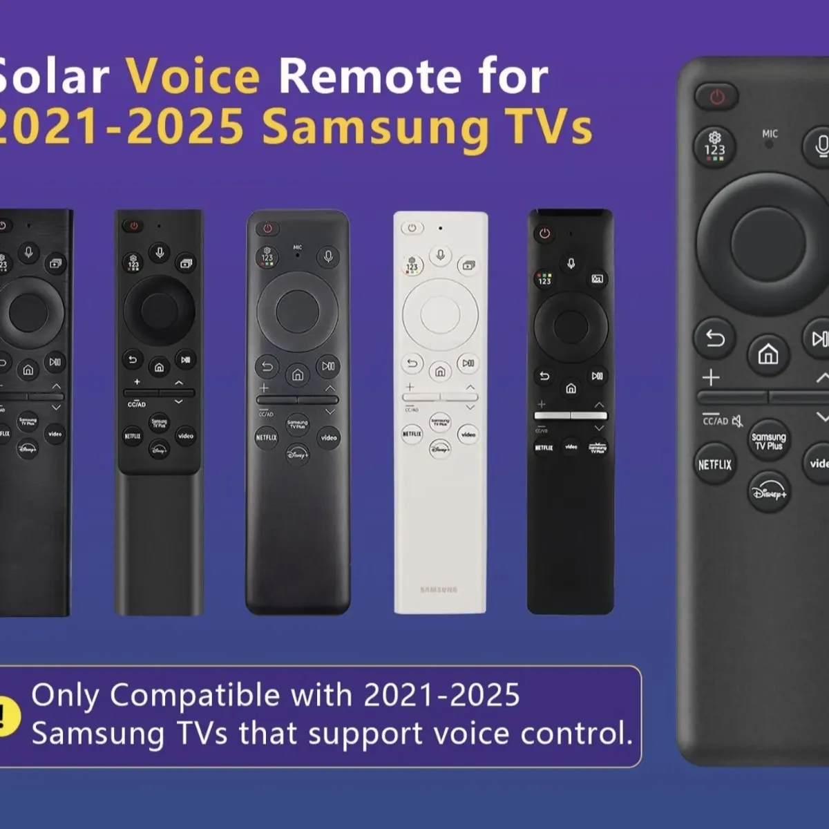 OEM - Control Remoto Solar Para Samsung Incluye Cable Usb C