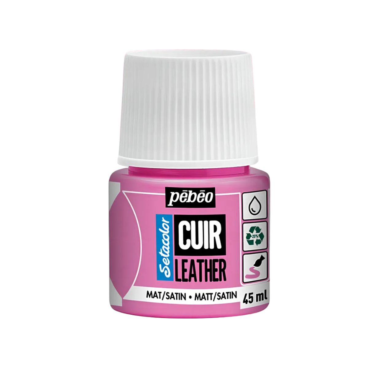 PEBEO - Pintura Para Cuero Frasco 45 Ml Setacolor Cuir Pebeo Color 08 - Rosa Dulce