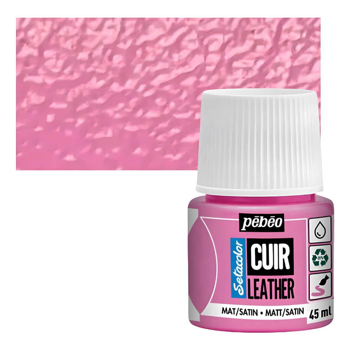 PEBEO - Pintura Para Cuero Frasco 45 Ml Setacolor Cuir Pebeo Color 08 - Rosa Dulce