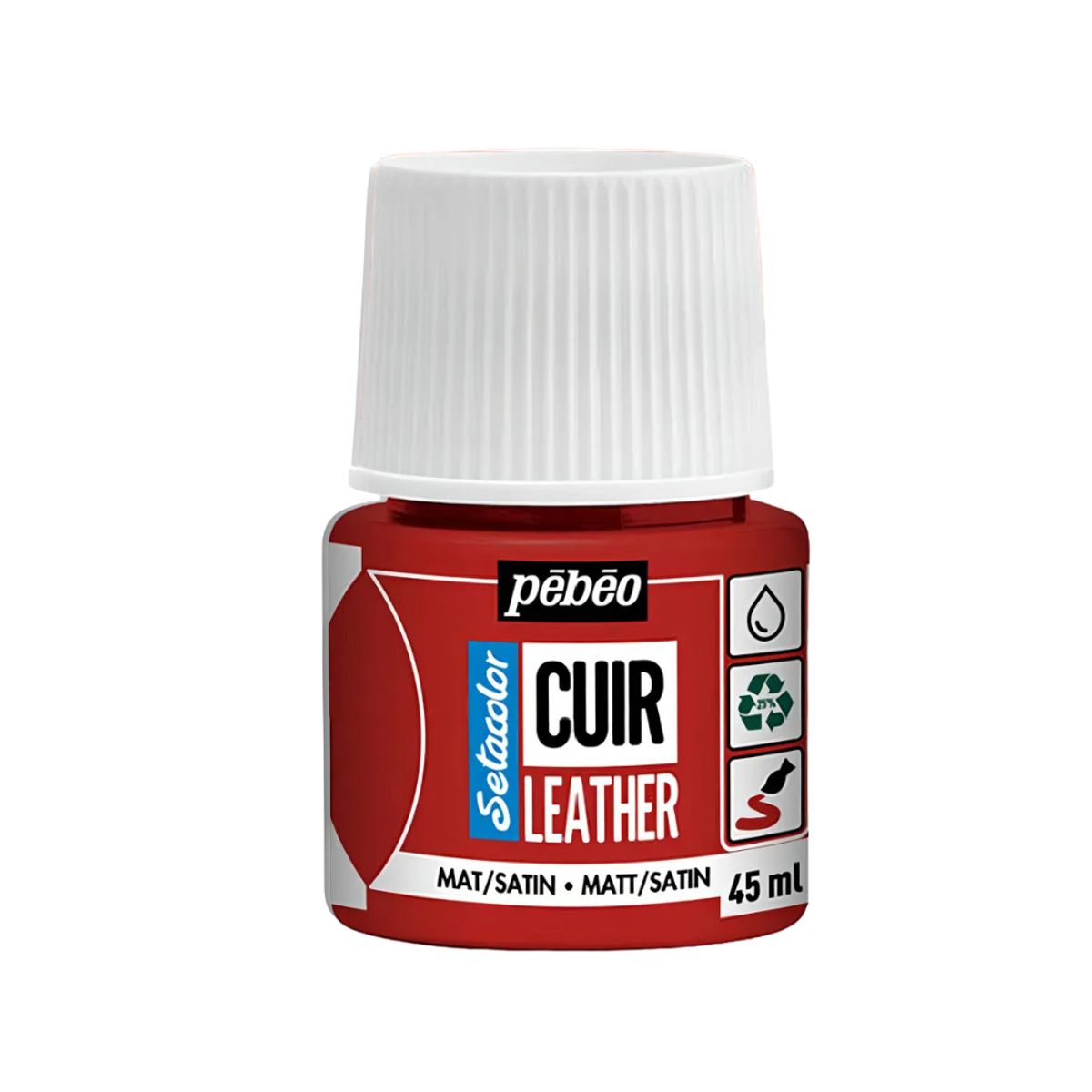 PEBEO - Pintura Para Cuero Frasco 45 Ml Setacolor Cuir Pebeo Color 05 - Rojo Intenso