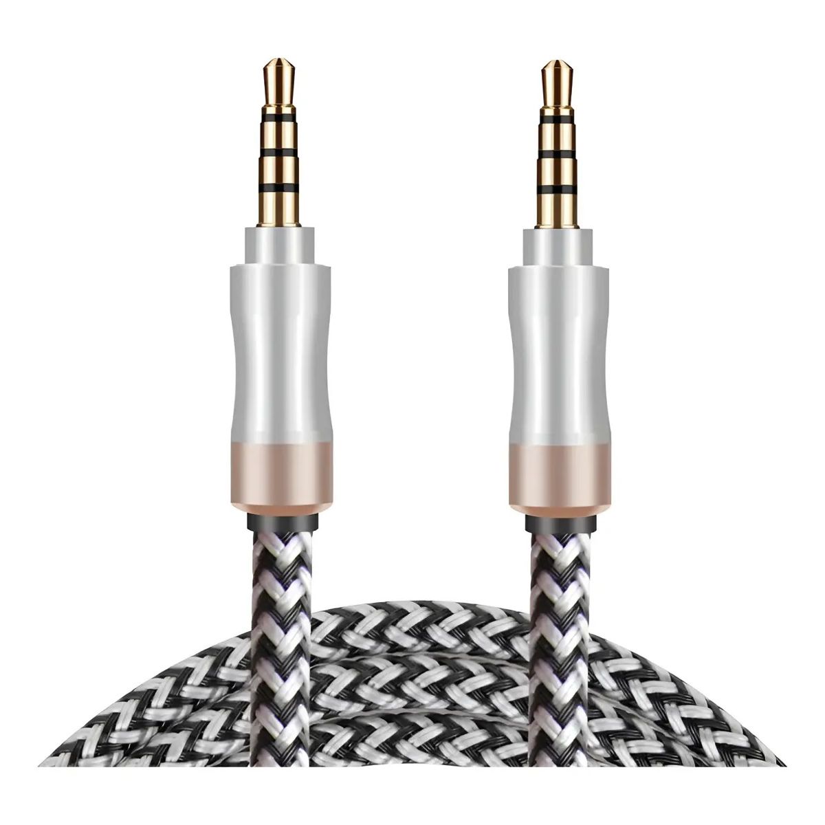 GENERICO - X10 Cable Auxiliar Audio Plug 3.5 Mm 1 Metros Premium Nylon