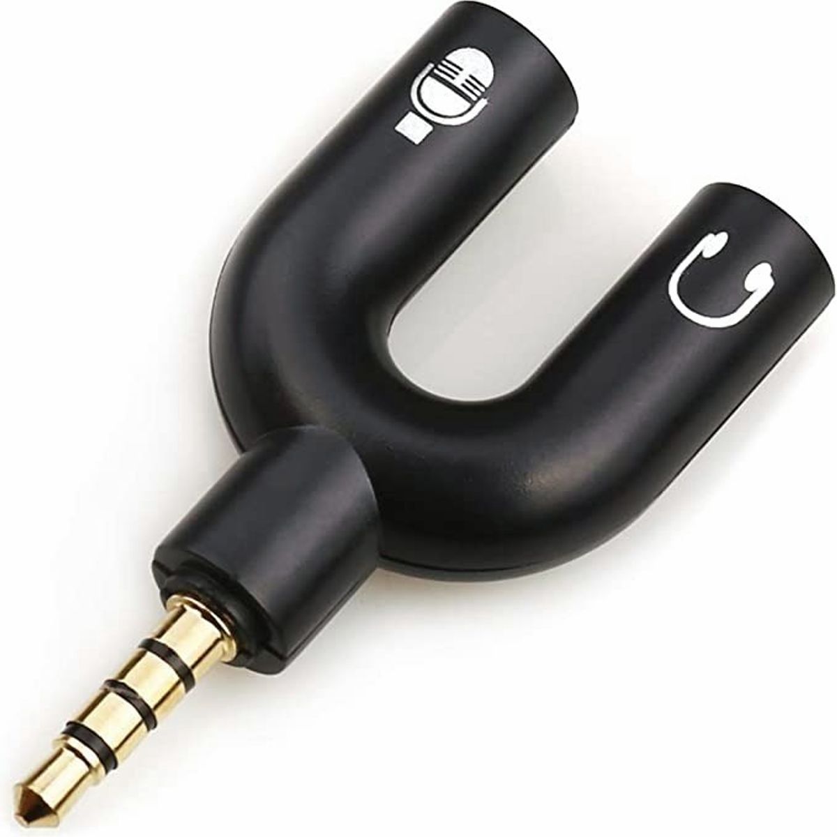 GENERICO - Adaptador Splitter 3.5mm Con Doble Entrada Audio Microfono Color Negro