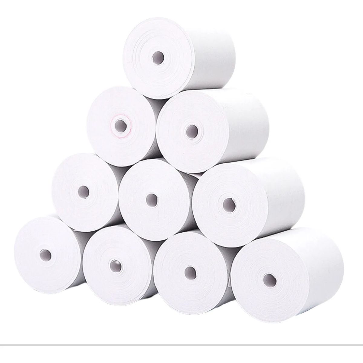GENERICO - Caja X5 Rollos Termicos 80mm X 80mm Rollo Papel Térmico Cinta Color Blanco