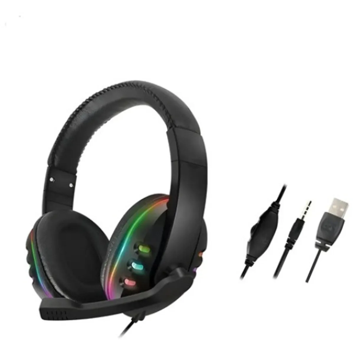 GENERICO - Audífono Gamer Micrófono Usb Luz Led Rgb Para Ps4 Xbox One