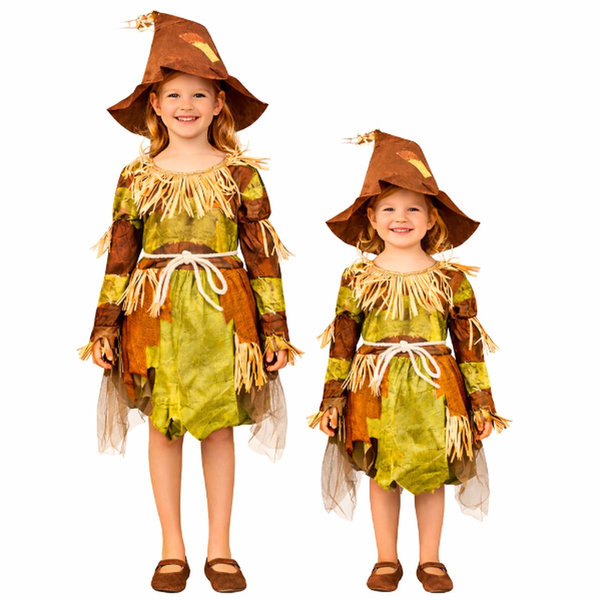 GENERICO - Disfraz Vestido Espantapajaros Cuentos Infantiles Celebracion Dia Del libro Halloween Niñas