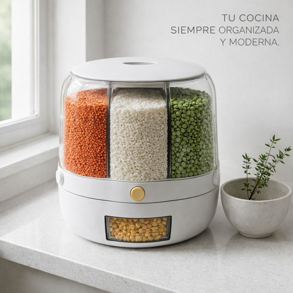 GENERICO - DISPENSADOR ROTATIVO MULTIGRANO 7L EL FIN DEL CAOS EN TU COCINA
