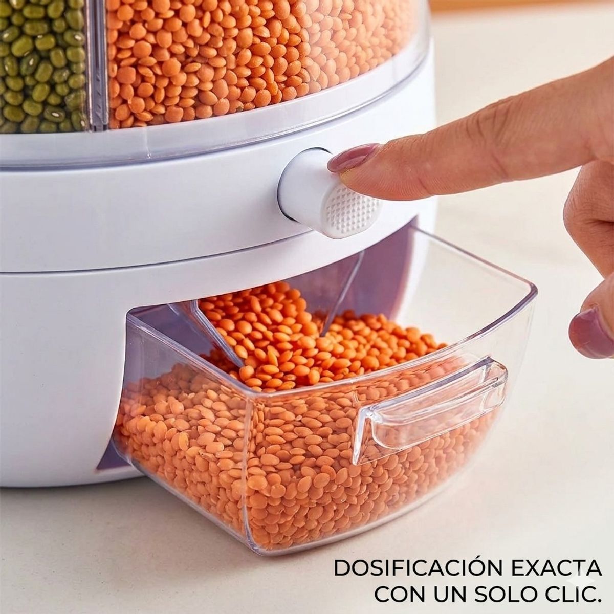 GENERICO - DISPENSADOR ROTATIVO MULTIGRANO 7L EL FIN DEL CAOS EN TU COCINA
