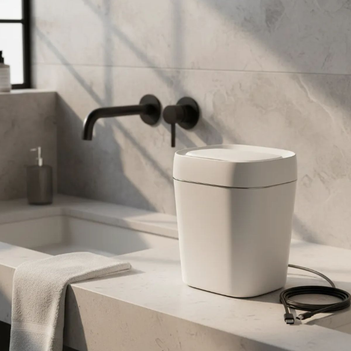 GENERICO - BASURERO CON SENSOR AUTOMATICO RECARGABLE