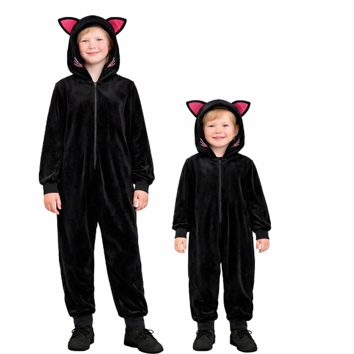 GENERICO - Disfraz Enterizo Gato Negro Cuentos Infantiles Celebracion Dia Del libro Halloween