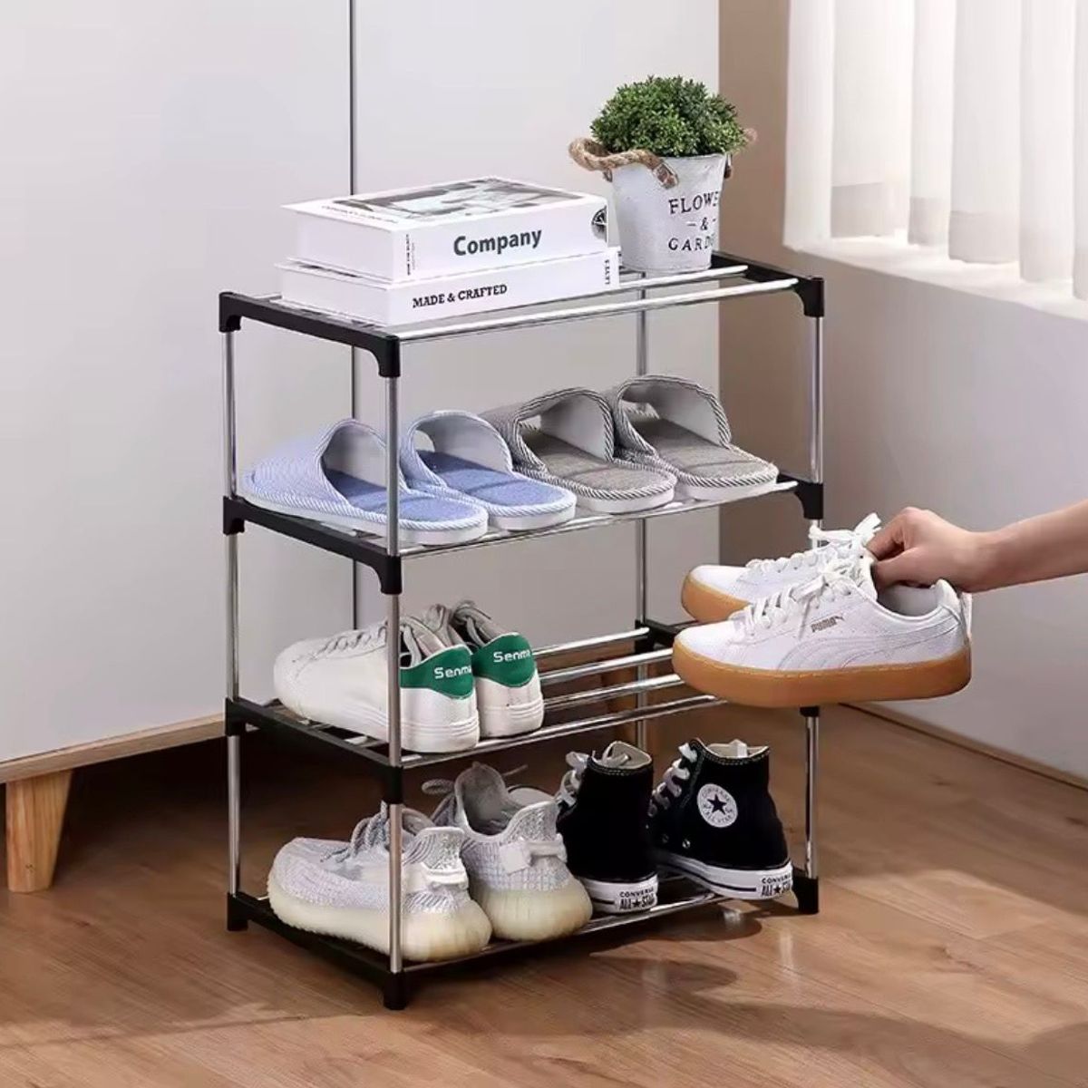 GENERICO - Zapatero de 4 niveles organizador de zapatos.
