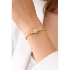 GENERICO - Brazalete tipo Snake con broche brillante enchapada en Oro