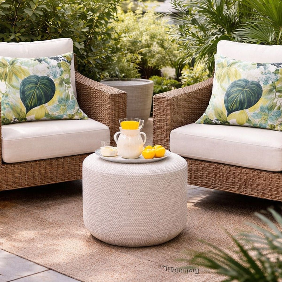 ELIZABETH PEPER - Cojin Decorativo Diseño Verde Botanico 60x60 Relleno