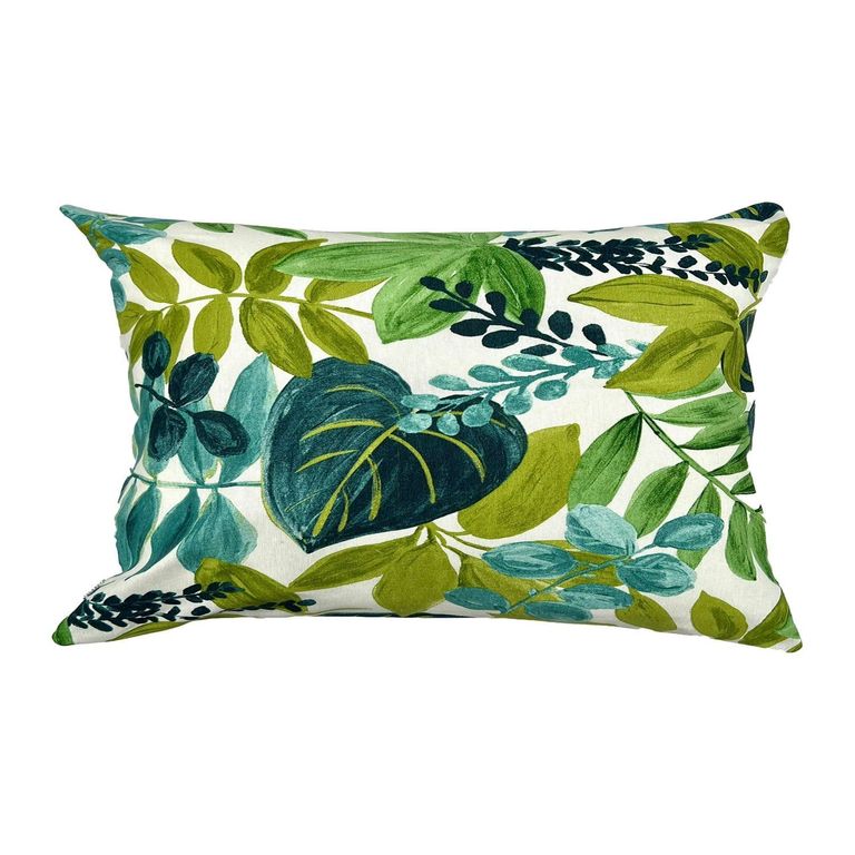 Cojin Decorativo Diseno Verde Botanico 50x30 Relleno