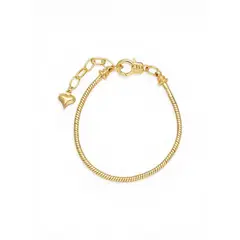GENERICO - Pulsera tipo snake con cadena corazón enchapada en oro