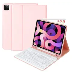 GENERICO - Funda con Teclado Ipad 11 Pro Español Ñ 11 Pulgadas Rosado
