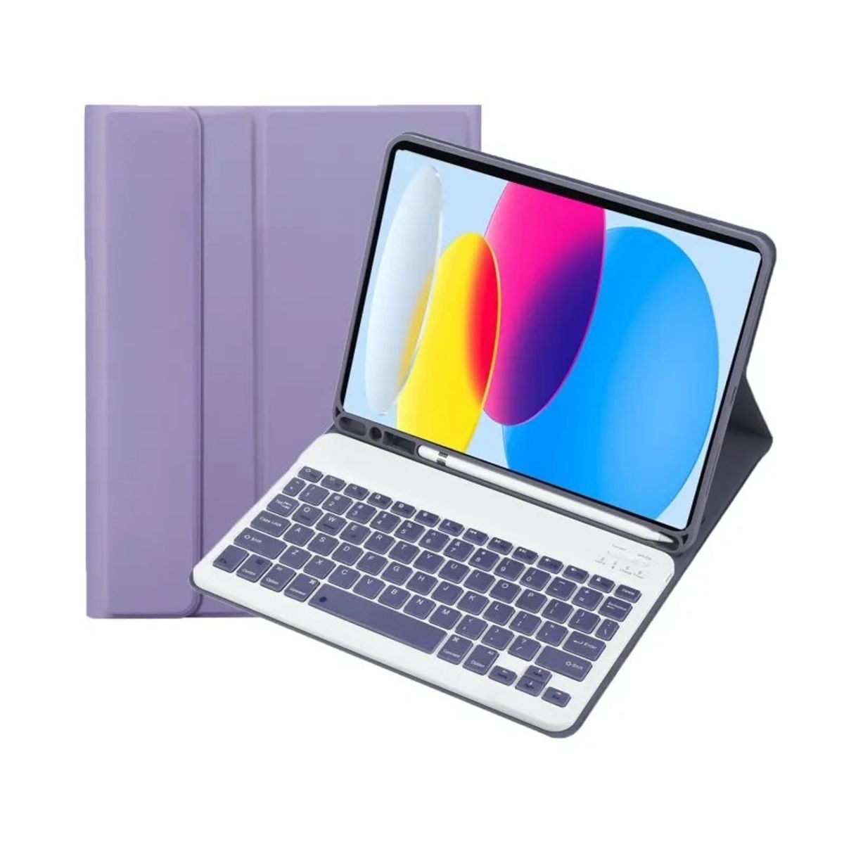 GENERICO - Funda con Teclado Ipad 11 Pro Español Ñ 11 Pulgadas Lila
