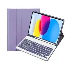 GENERICO - Funda con Teclado Ipad 11 Pro Español Ñ 11 Pulgadas Lila