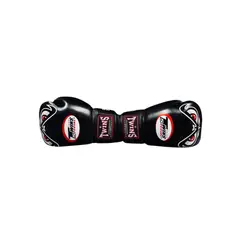 TWINS - Guantes de Boxeo Muay Thai Special Bad Eyes Black 100% Cuero Genuino hecho en tailandia