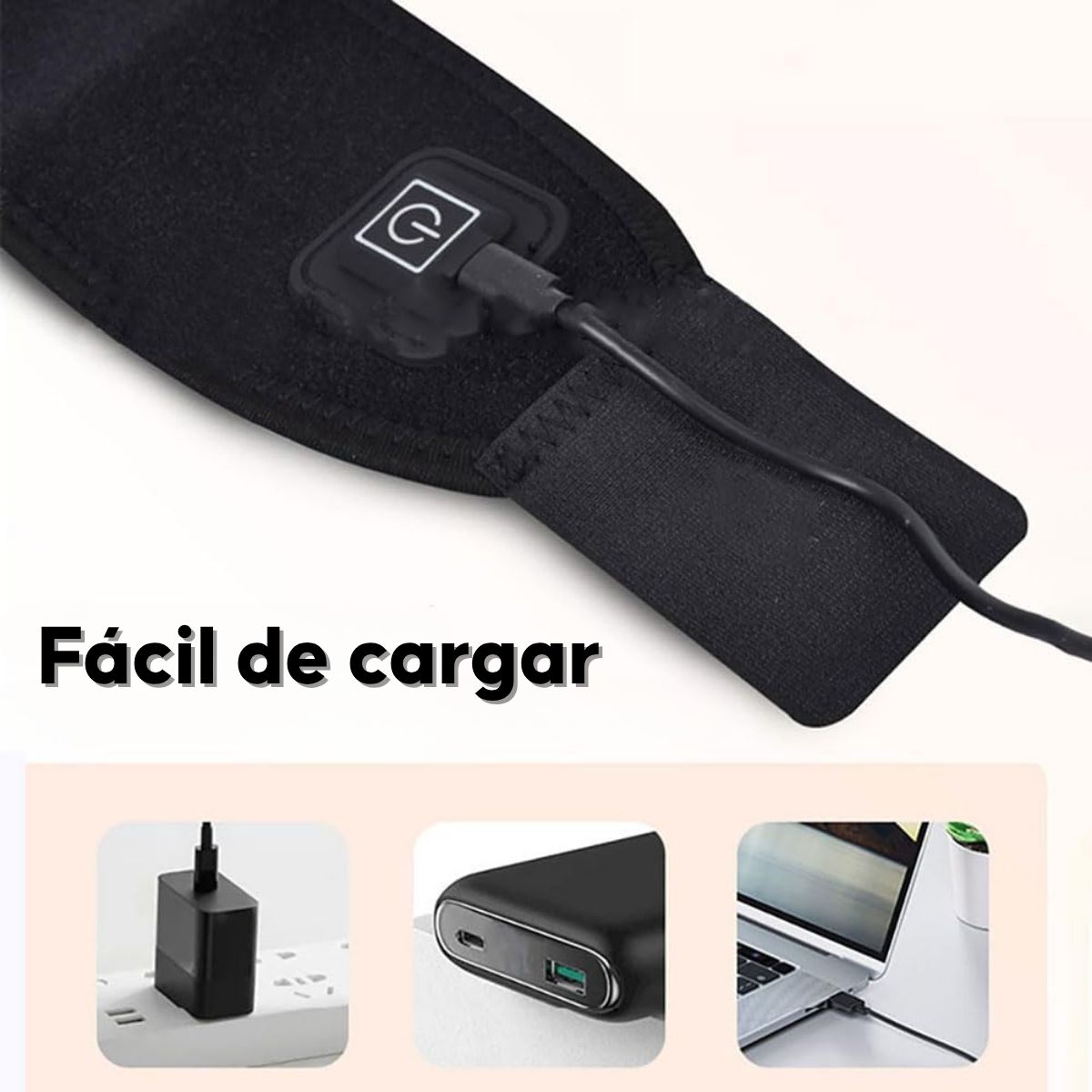 GENERICO - Muñequera Térmica Eléctrica Compresa Calor Ajustable Usb