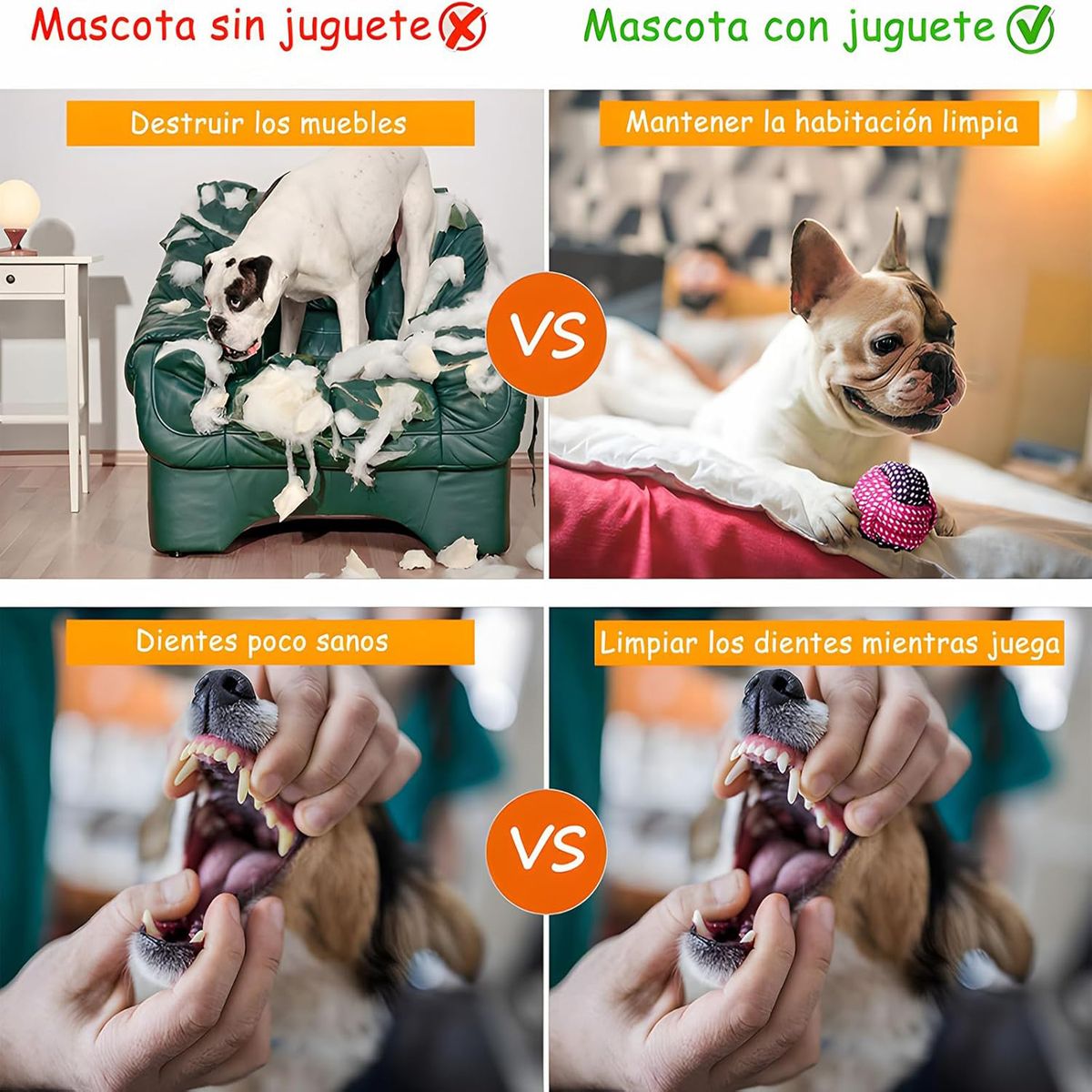GENERICO - Set De 10 Juguetes Para Perros Pelota De Cuerda Disco Y Más