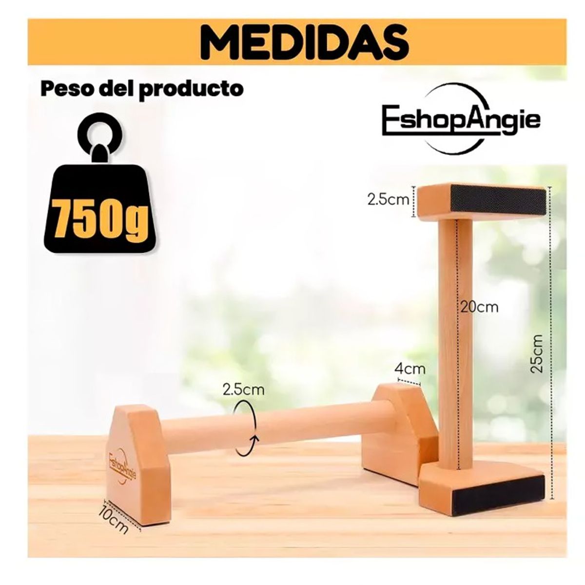 GENERICO - Mini Paralelas De Madera Calistenia Fitness Barra