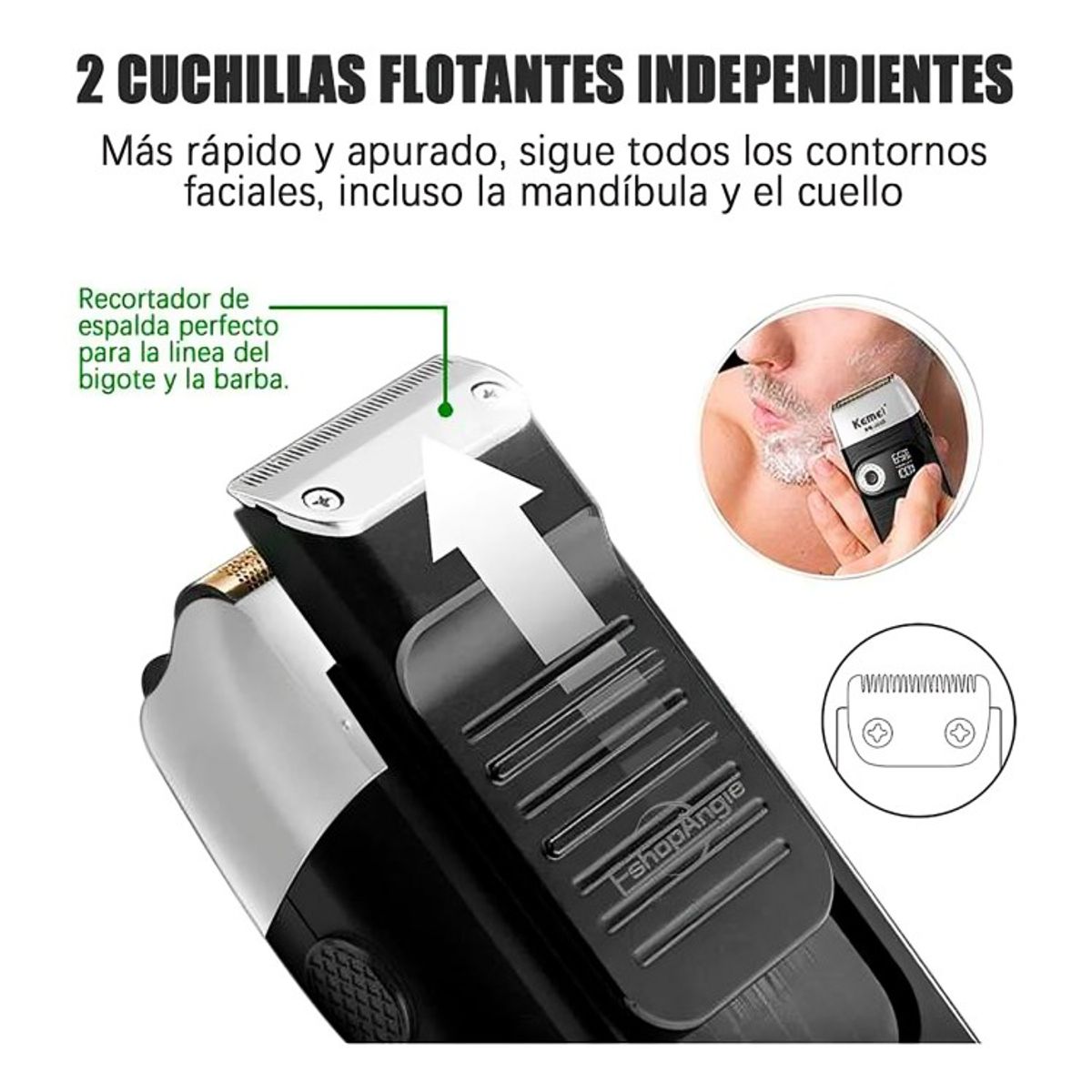 GENERICO - Máquina Afeitadora Shaver Kemei Km-2026 Inalámbrica Usb