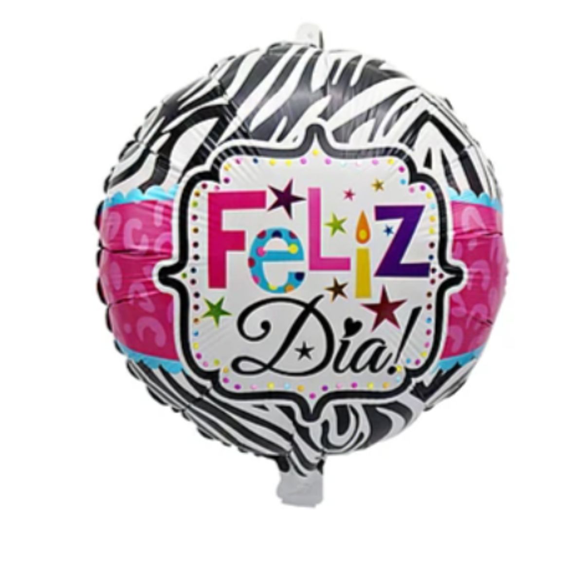 GENERICO - Globo metalico feliz día animal print 45cm