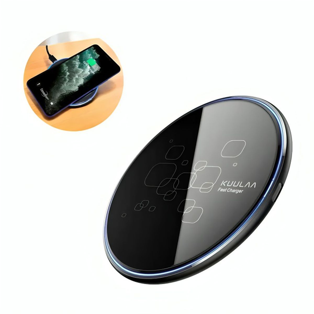GENERICO - Cargador Inalambrico Carga Rapida Kuulaa 15w Qi Universal