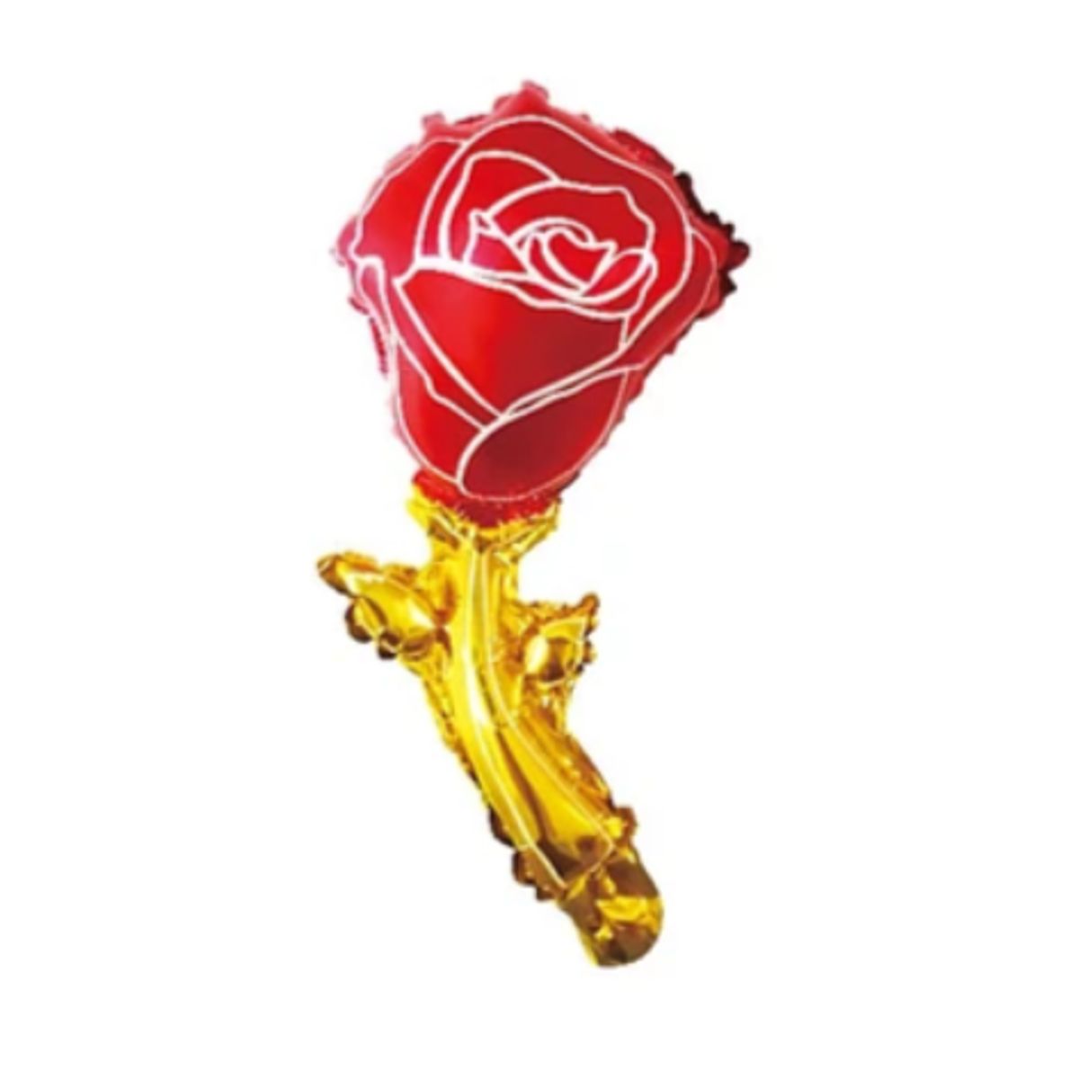 GENERICO - Globo metálico mini rosa rojo y dorado