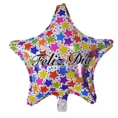 GENERICO - Globo metálico estrella feliz día 45cm
