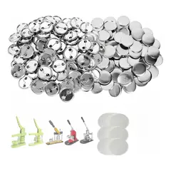 VIDA BUENAS - Pack De 200 Chapitas Alfiler Metalicas Base + Película 37mm