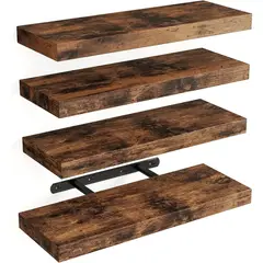 GENERICO - Juego De 4 Repisas Flotantes De Madera Para Pared Hogar