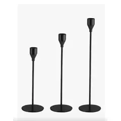 GENERICO - Set De 3 Unidades/juego de Candelabros Europeos Negros