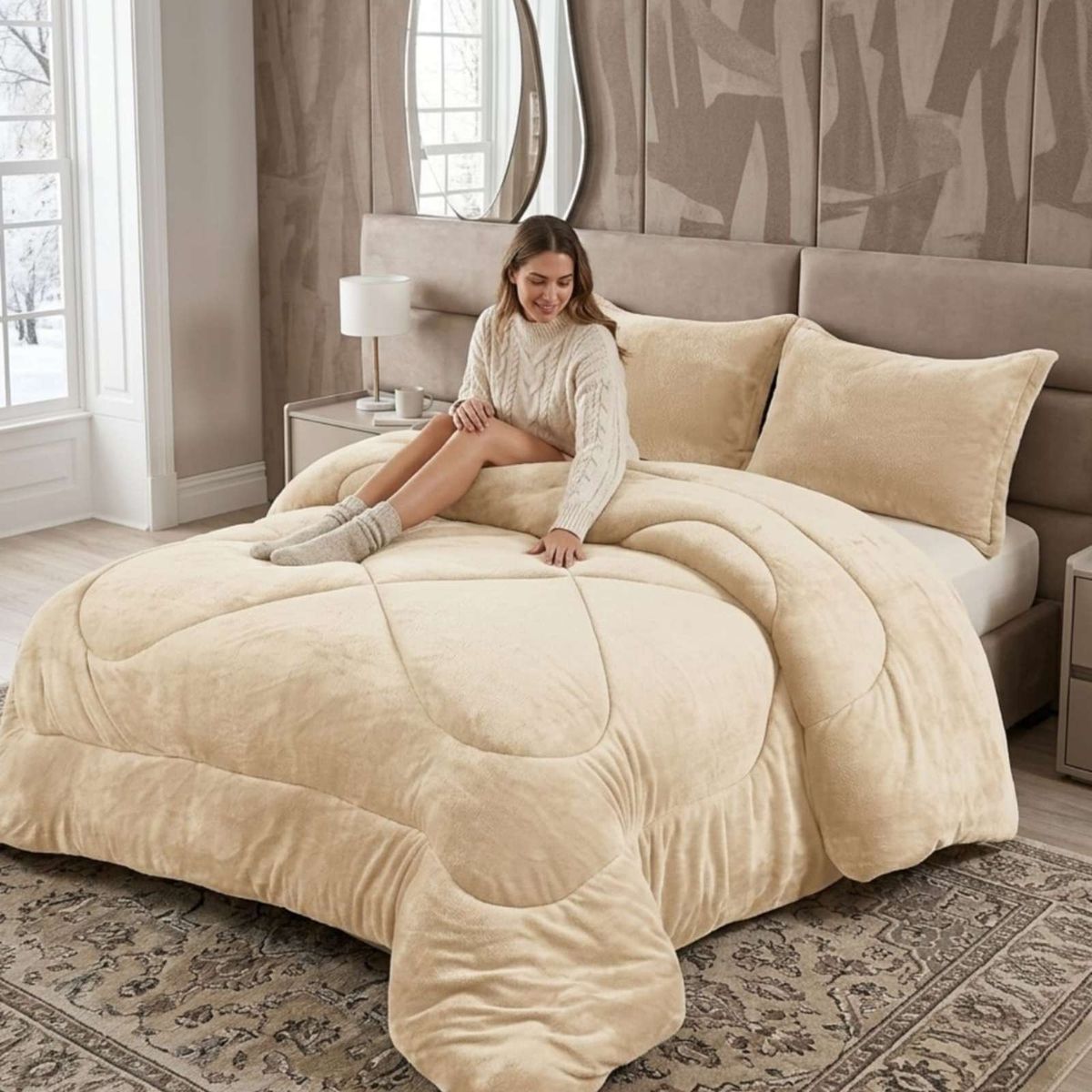 GENERICO - Plumon Plush de Chiporro Ultra Suave Para Invierno Plaza y media