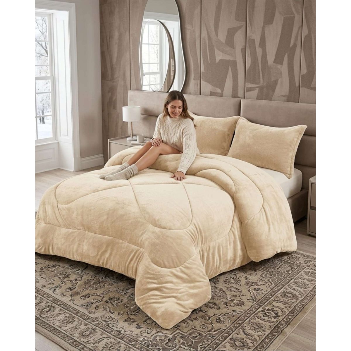 GENERICO - Plumon Plush de Chiporro Ultra Suave Para Invierno Plaza y media