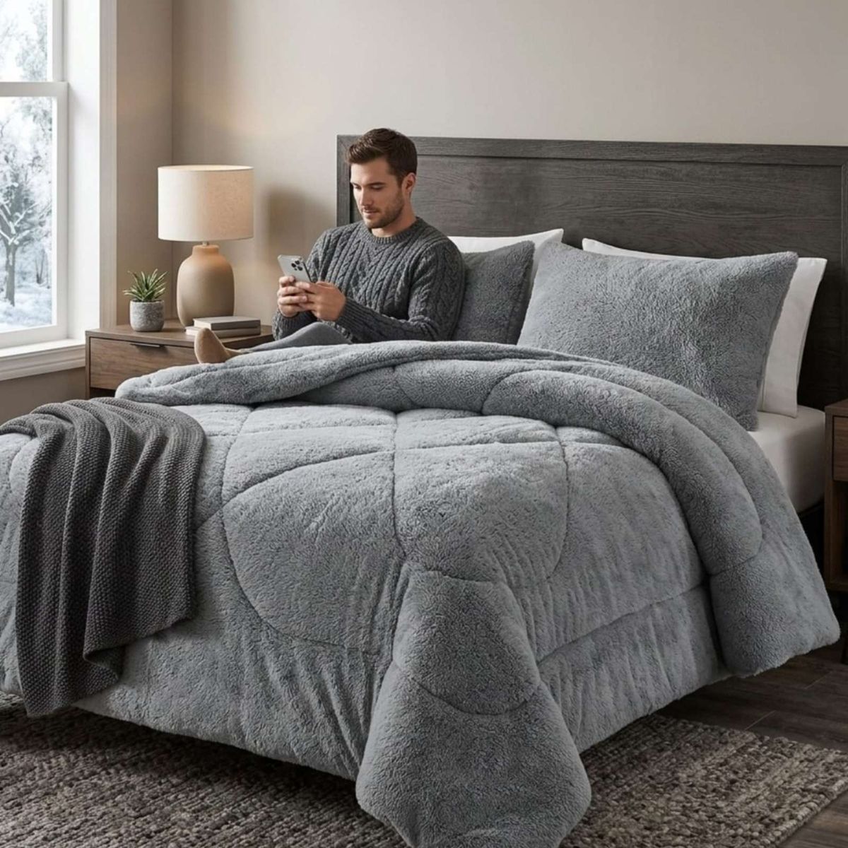 GENERICO - Plumon Plush de Chiporro Ultra Suave Para Invierno Plaza y media