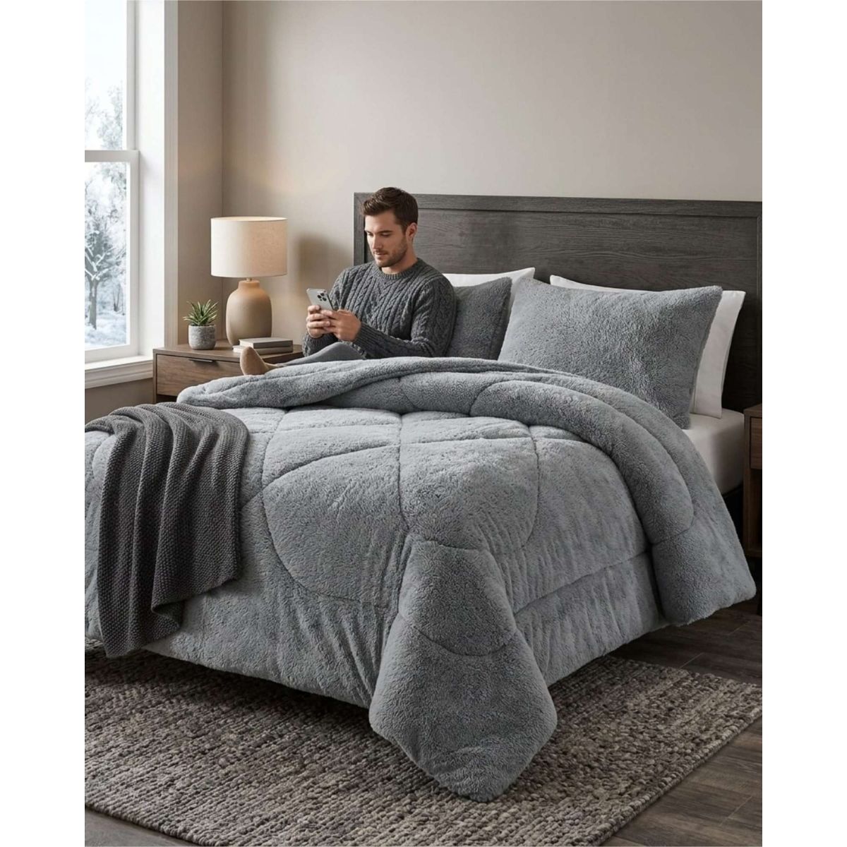 GENERICO - Plumon Plush de Chiporro Ultra Suave Para Invierno Plaza y media