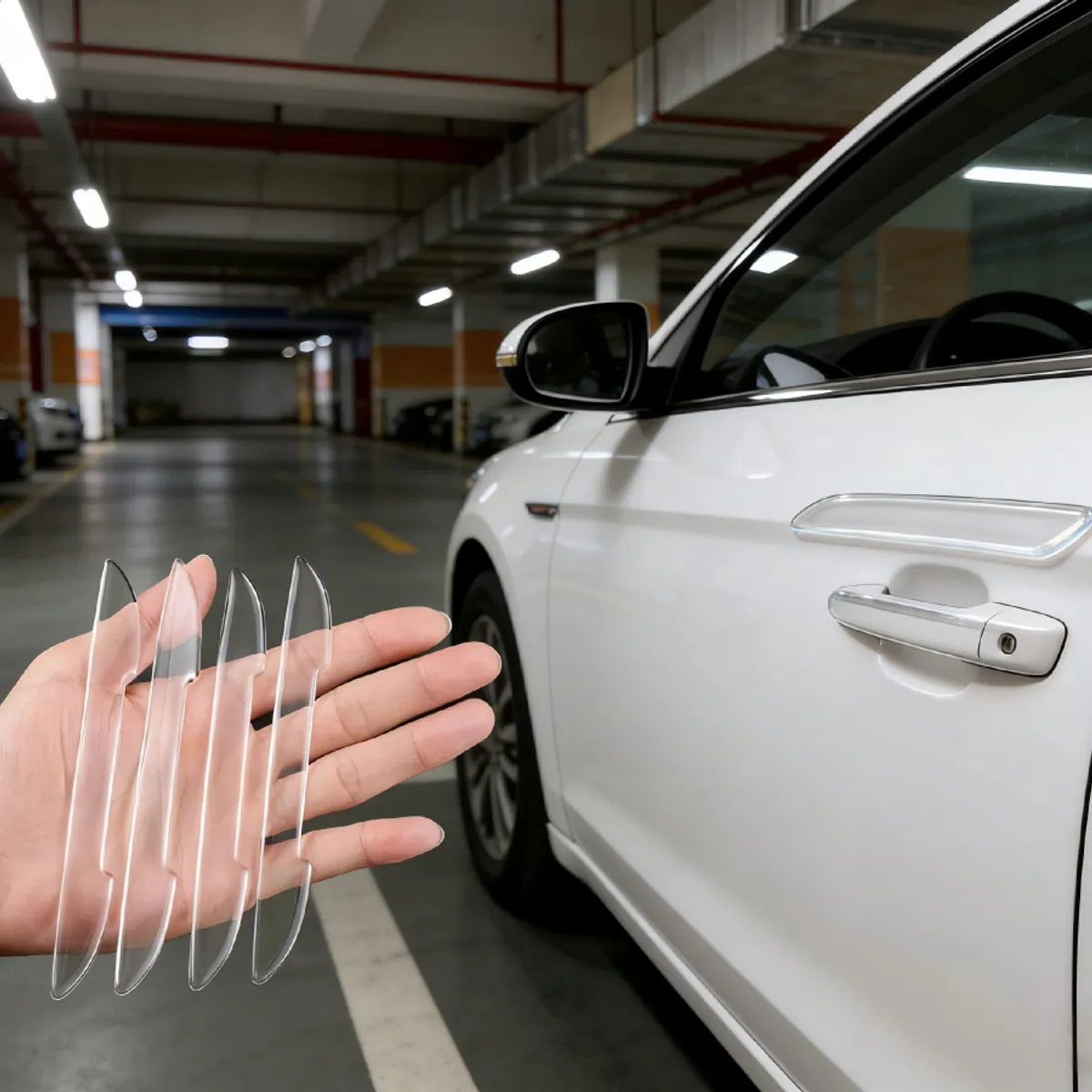 GENERICO - Set 4 Protectores Para Puertas De Auto Espejos Anti Golpe