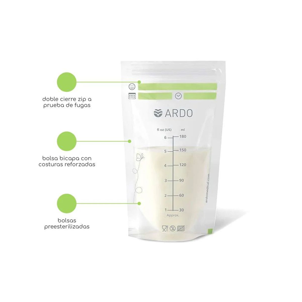 ARDO - Bolsa De Almacenamiento De Leche Materna Ardo 50pzs