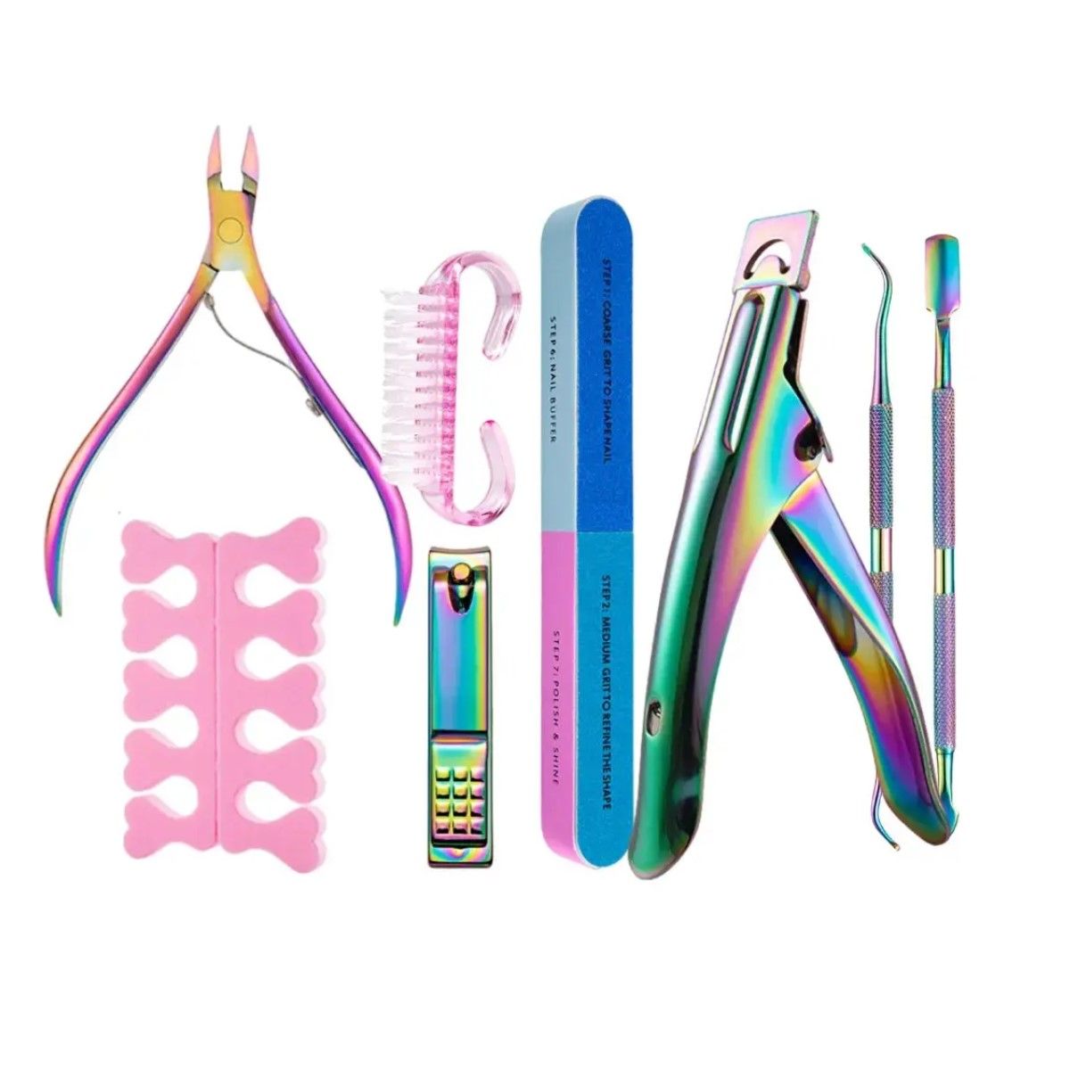 GENERICO - Kit De Manicura Y Pedicura Profesional Corta Uñas Acero Inox BELUG