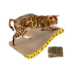 GENERICO - Rascador De Carton Para Gato Con Catnip Forma De Ondulado BELUG