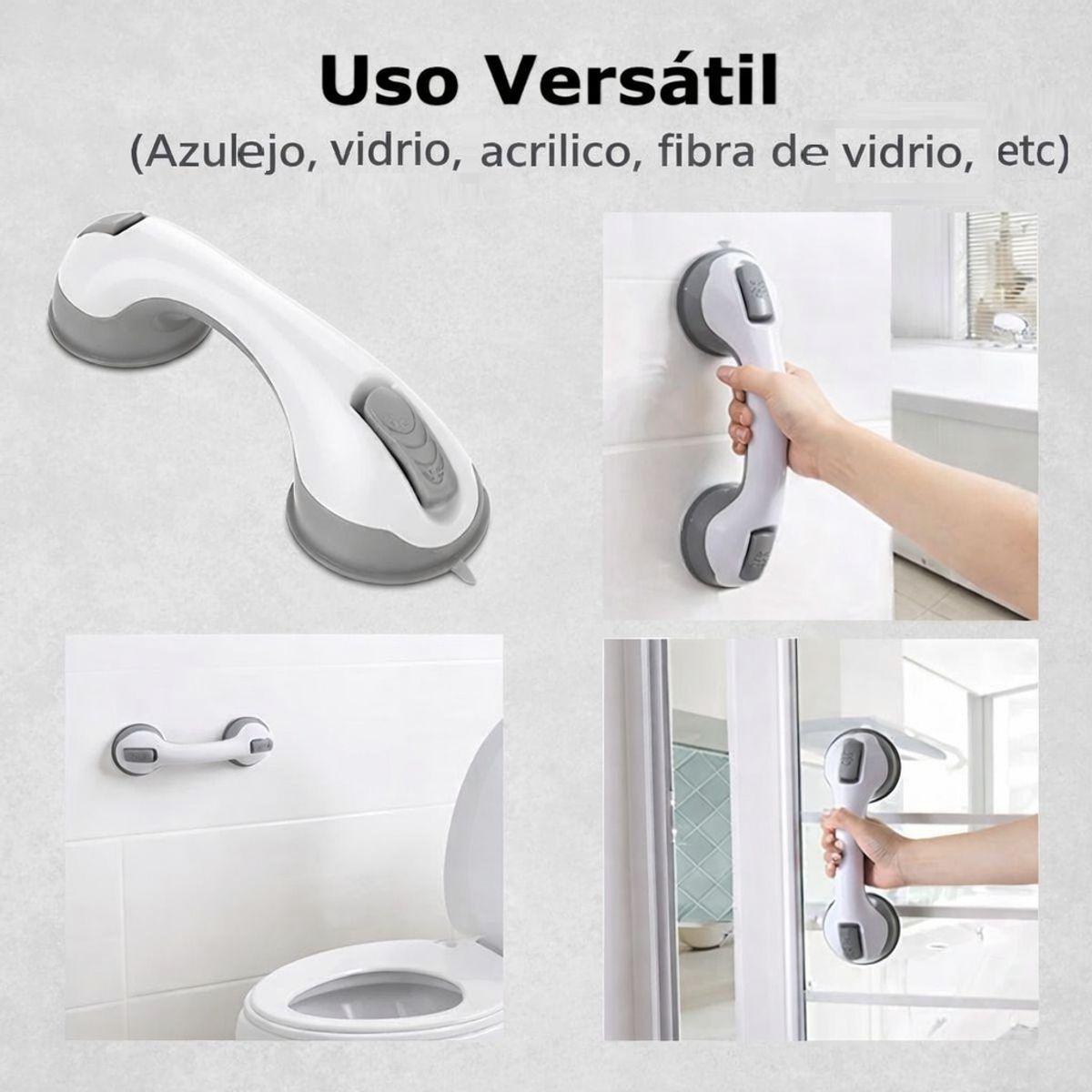 MOVI - Barra de Seguridad para Baño y Ducha con Ventosas  Antideslizante, Fácil Instalación sin Taladro