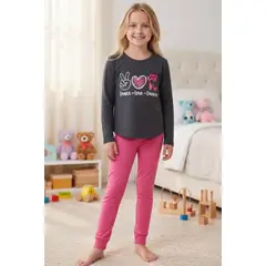 KOWHAI - Pijama Niña Estampado Peace Love Dance