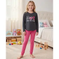 KOWHAI - Pijama Niña Estampado Peace Love Dance